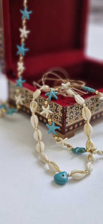 گردنبند فیمو سه رج